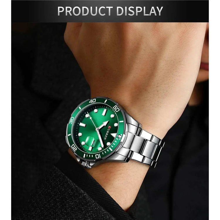 CURREN New Green Water Ghost Series Brand High-end Luxury Watches Automatic Watch Men All Steel Waterproof Quartz Watch Gifts Khamik Shop Online
