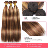 Highlight  P4/27 Straight Bundles Human Hair For Women Brown Blonde Hair Bundles Deal Colored Human Hair Weave Bundles Extension Khamik Shop Online
