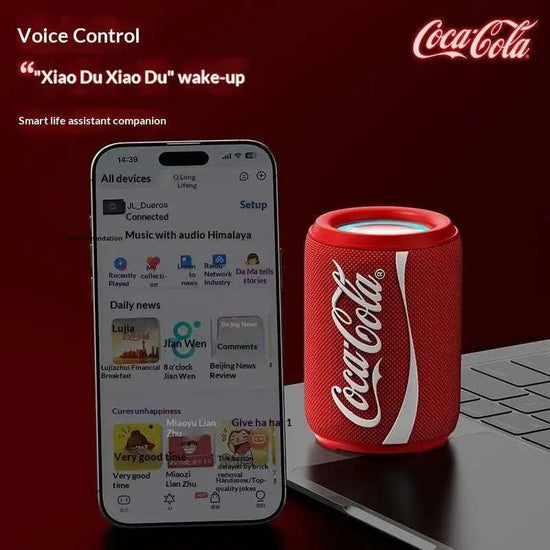 New Coke-Cola Collaboration Bluetooth Audio Bluetooth 5.4 RGB Lighting Voice Activation Card Slot Portable Bluetooth Speaker Khamik Shop Online