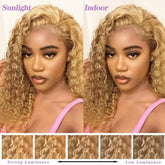 34 38Inch Honey Blonde Wig Human Hair Deep Wave 13x6 Hd Lace Frontal Wig 230 Density Preplucked 