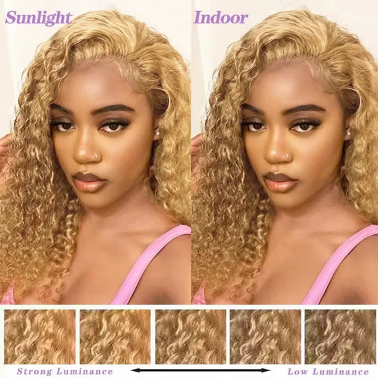 34 38Inch Honey Blonde Wig Human Hair Deep Wave 13x6 Hd Lace Frontal Wig 230 Density Preplucked 
