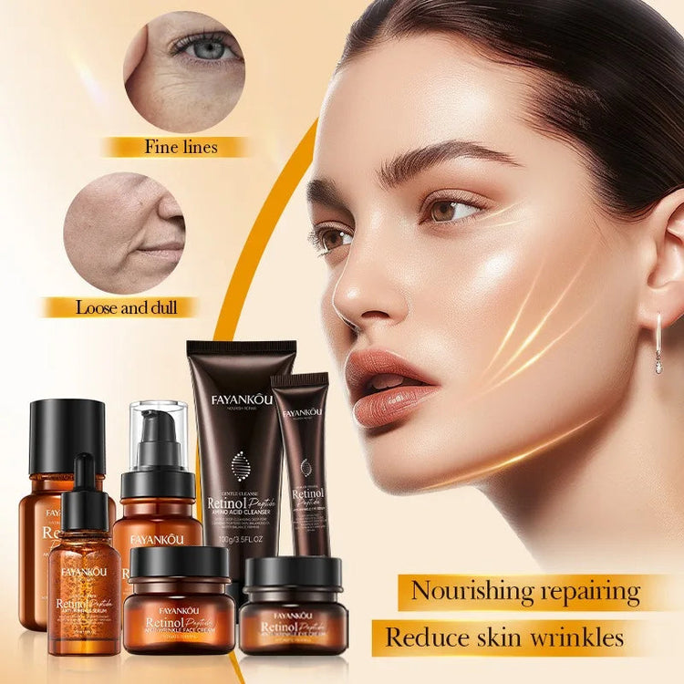 Retinol Peptide Skin Care Set Deeply nourishes and repairs Reduces wrinkles and fine lines Lightens dark circles pigmentation Khamik Shop Online