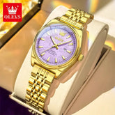 OLEVS New 3703 Watches Woman Elegant Quartz Watch Waterproof Luminous Stainless Steel Date Watches Woman Bracelet Gifts Box Khamik Shop Online