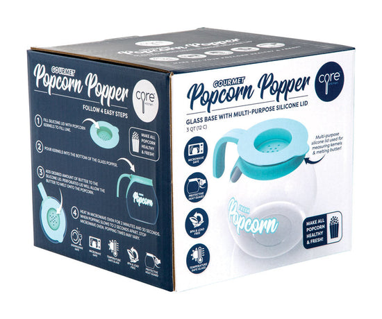 Core Kitchen 6860746 3 qt. Clear & Teal Air Popcorn Popper Rose Chloe