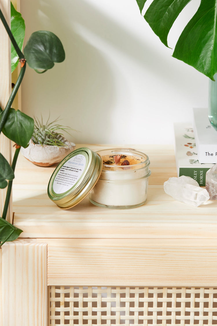 Abundance Candle / Ritual Candle / Intention Candle / Hand Poured White Smokey