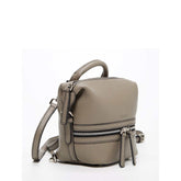 Gray Leather Backpack Purse for Women Convertible Crossbody Bag Medium Amethyst Mnemosyne