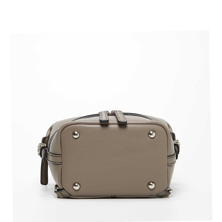 Gray Leather Backpack Purse for Women Convertible Crossbody Bag Medium Amethyst Mnemosyne