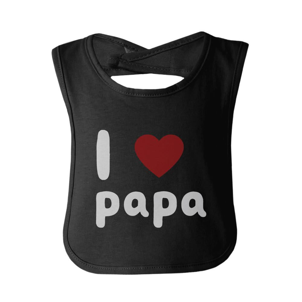 I Love Papa Cute baby Bibs Funny Infant Snap On Teal Tiger