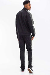 Single Stripe Zip Up Track Jacket and Track Pant Matching Set SET123 Lime Milo