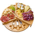 Bamboo Cheese Board and Knife Set - 14 Inch Swiveling Charcuterie Jade Danae