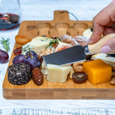 Bamboo Cheese Board and Knife Set - 12x8 inch Charcuterie Board with Jade Danae