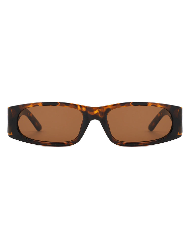 Talon - Rectangle Narrow Retro Square Fashion Sunglasses Gray Baobab
