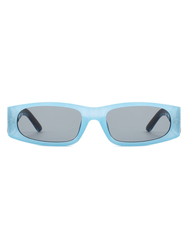 Talon - Rectangle Narrow Retro Square Fashion Sunglasses Gray Baobab