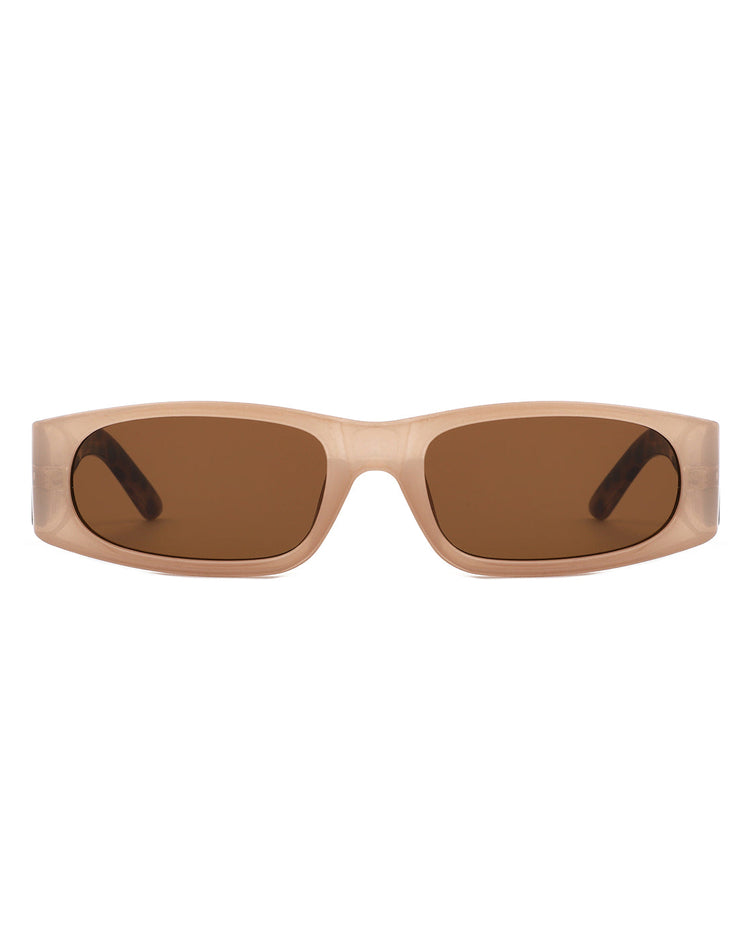 Talon - Rectangle Narrow Retro Square Fashion Sunglasses Gray Baobab