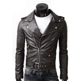 Veste moto noire en cuir vegan pour homme style ninja avec zip