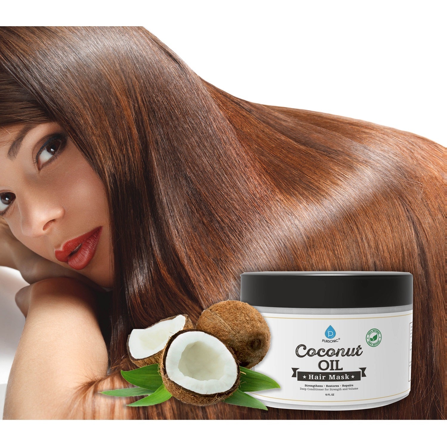100% Natural Coconut Oil Hair Mask 10 Oz Blush Apollo