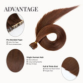 Dark Brown (2) Tape-In Hair Extensions (50g - 100g) Ivory Blackhaw