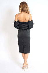 Night At The Museum Black Satin Dress Azure Thanatos