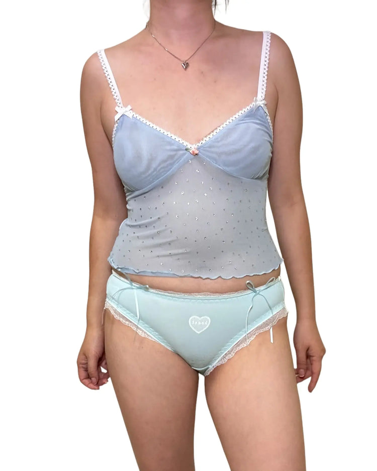 Milanblocks Y2K 90s Coquette Style Cami Top Soft Breathable Lingerie Salmon Misty