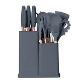 19-Piece Cooking Utensils and Knife Block Set Copper Hecuba