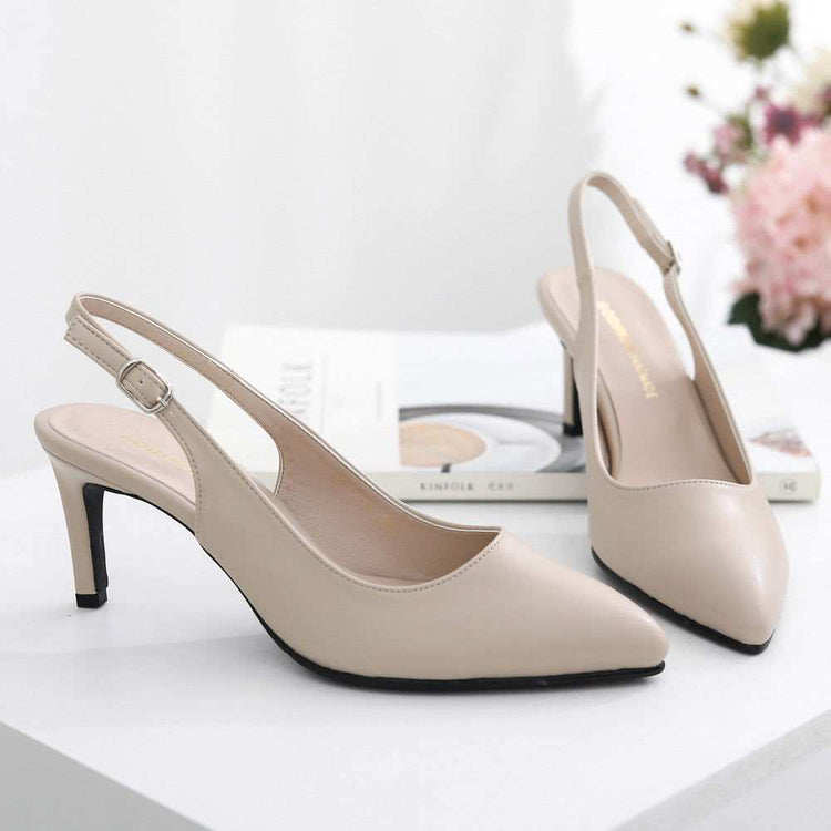 Escarpins slingback Godshoe Rogia style urbain en similicuir à talon aiguilles de 7 cm