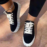 Chaussures sneakers femmes légères et respirantes à plateforme avec lacets