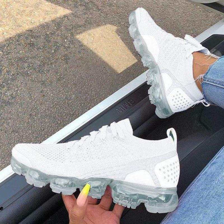 Chaussures femme baskets blanches tissées respirantes légères et décontractées