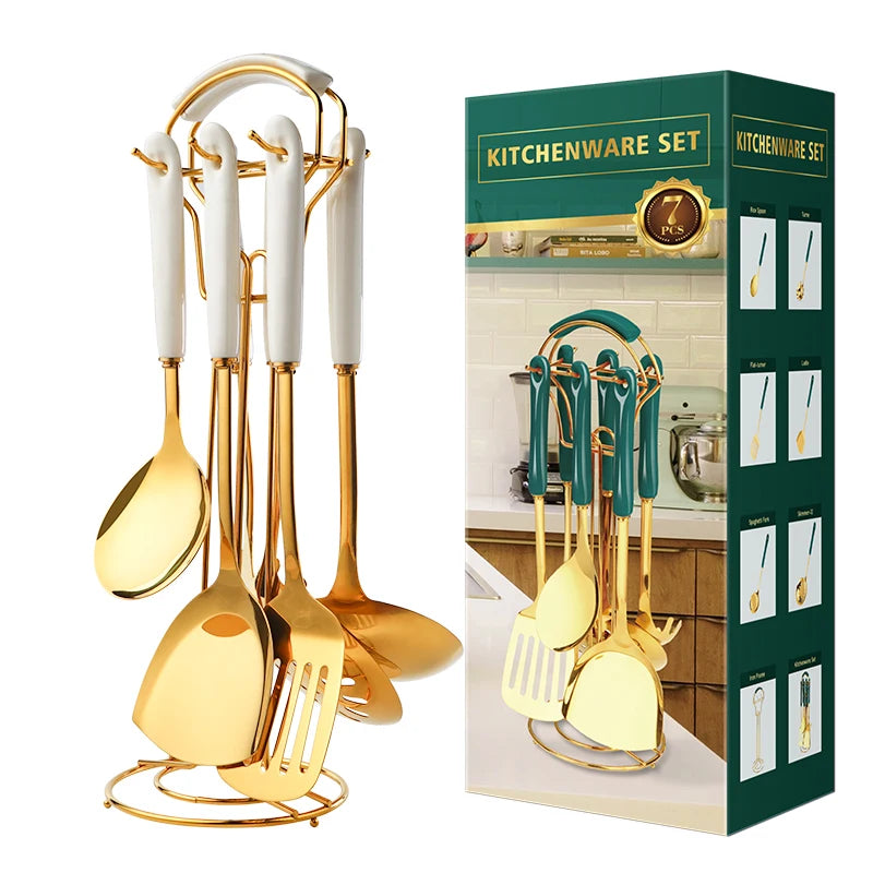 Stainless Steel Utensil Kitchen  Cooking Tools 6pcs Set Kitchen Rose Oscar