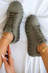 Pinterest Women Sneaker Light Breathble Vulcanized Shoes Platform Lace Coffee Jasper