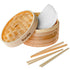 2-Tier Bamboo Steamer for Cooking Dumplings, Vegetables, Meat, Fish, Jade Danae