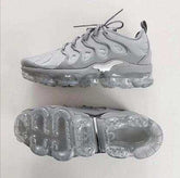 Chaussures de course en dentelle grises pour femmes avec lacets respirants et semelle rembourrée