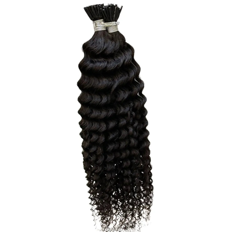 Loose Deep Wave Human Hair i Tip Microlinks Bulk Braiding Human Hair B Cerise Alfie