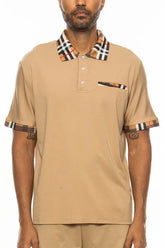 Checkered Detail Polo Lime Milo