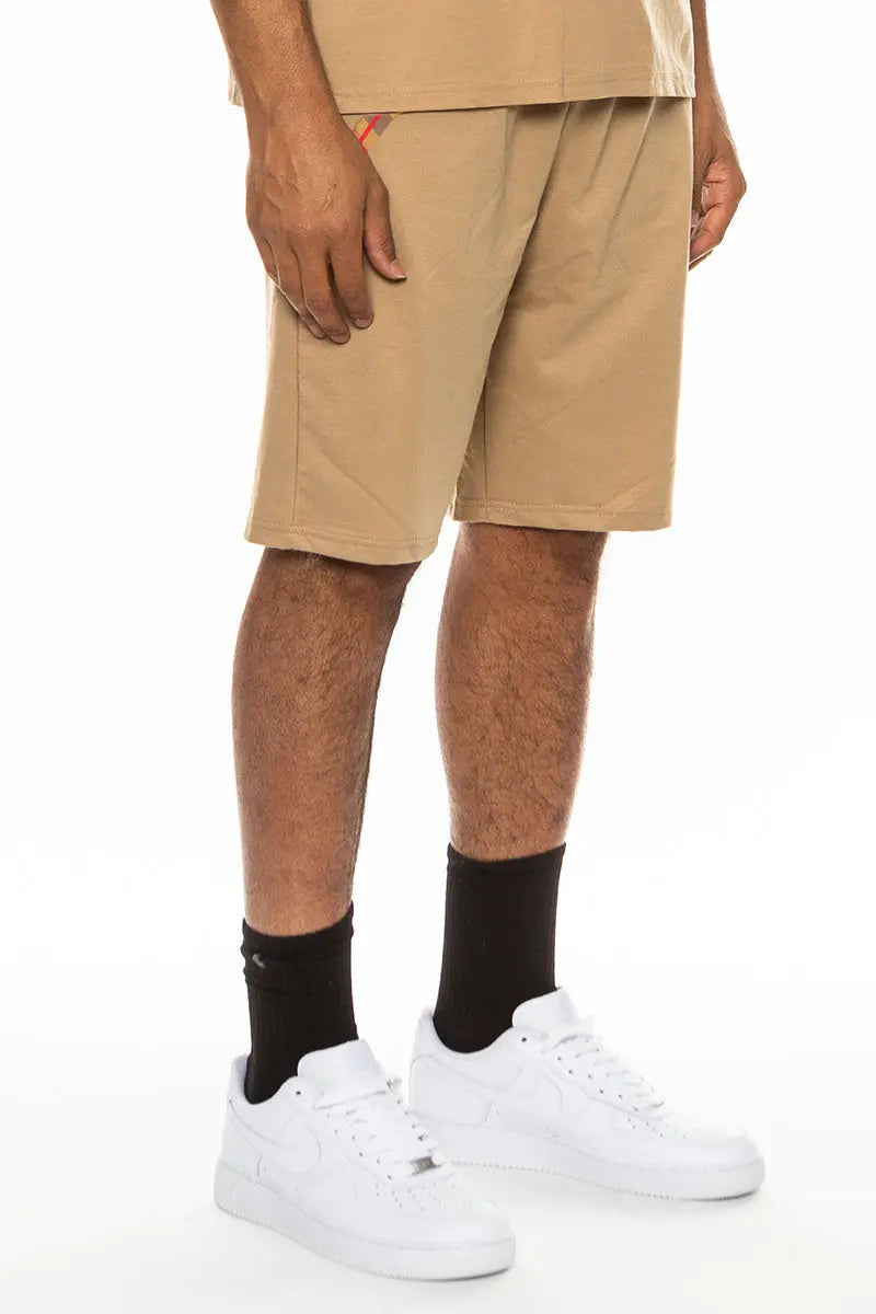 Checkered Detail Shorts EMS4102 Lime Milo