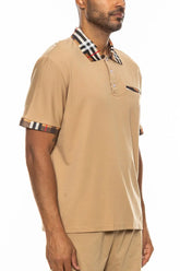 Checkered Detail Polo Lime Milo