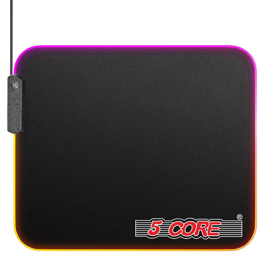5Core Gaming Mouse Pad RGB 12 Light Modes 2 Zone Desk Mouse Mat w Violet Rose
