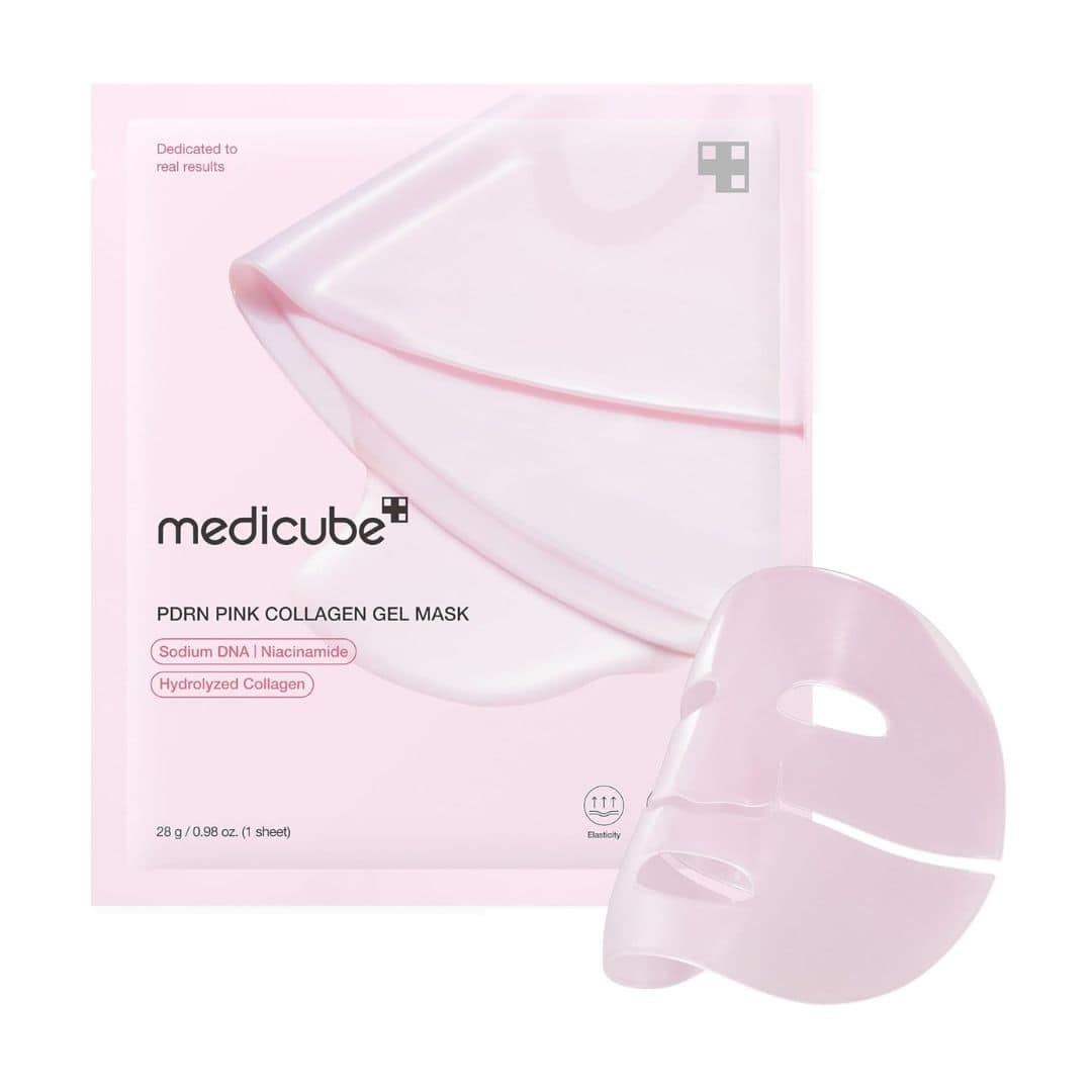(4 PCS) Medicube PDRN Pink Collagen Gel Mask Box Harlequin Chestnut