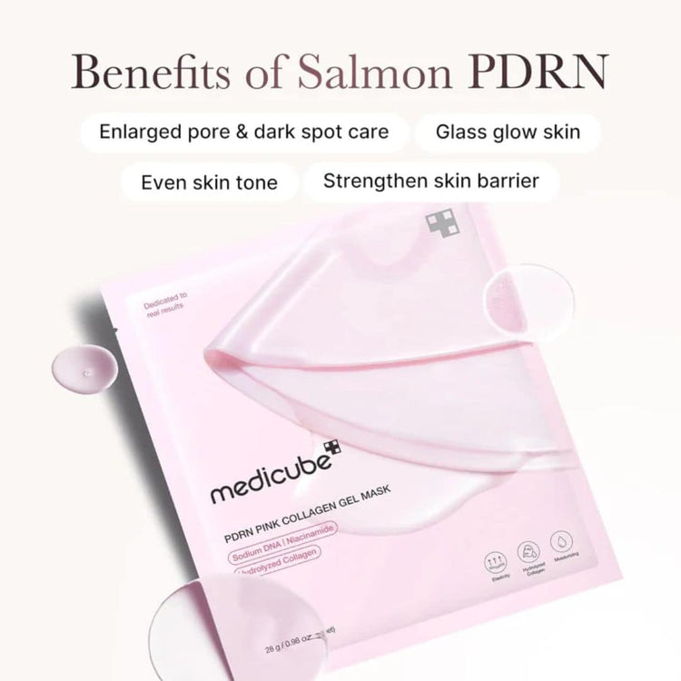 (4 PCS) Medicube PDRN Pink Collagen Gel Mask Box Harlequin Chestnut