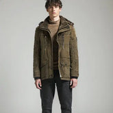 Mens Hooded Winter Parka Coat with Inner Fleece Yellow Pandora