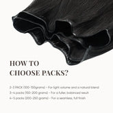 Natural Black (1B) Genius Weft Hair Extensions (50g - 100g) Ivory Blackhaw