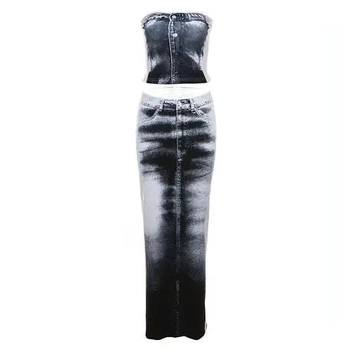 Slim-fit Sheath Split Skirt Carmine Juneberry
