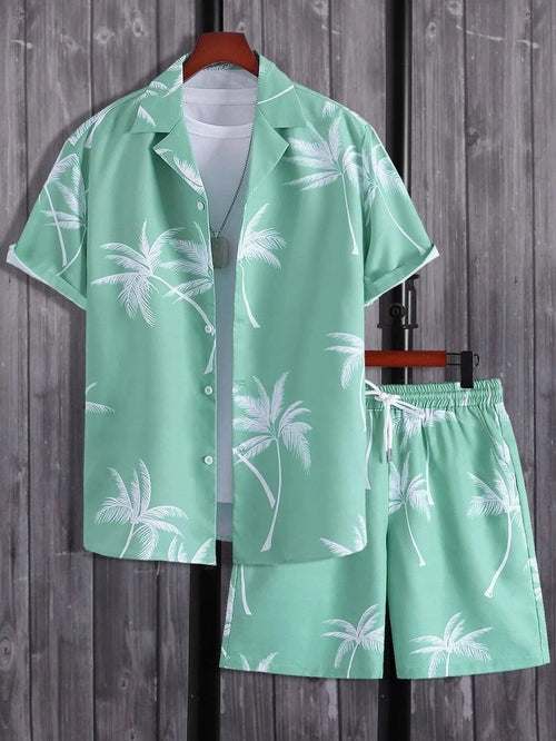 Vacation mood men beach shorts set Raspberry Eurybia