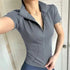 Casual Slim Sports Coat For Women Short Sleeve Solid Zipper Tops AliExpress