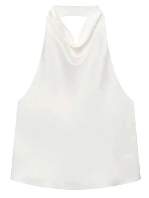 HXAO Top Women Halter Satin Women Tops Backless Corset Top Vest Yellow AliExpress