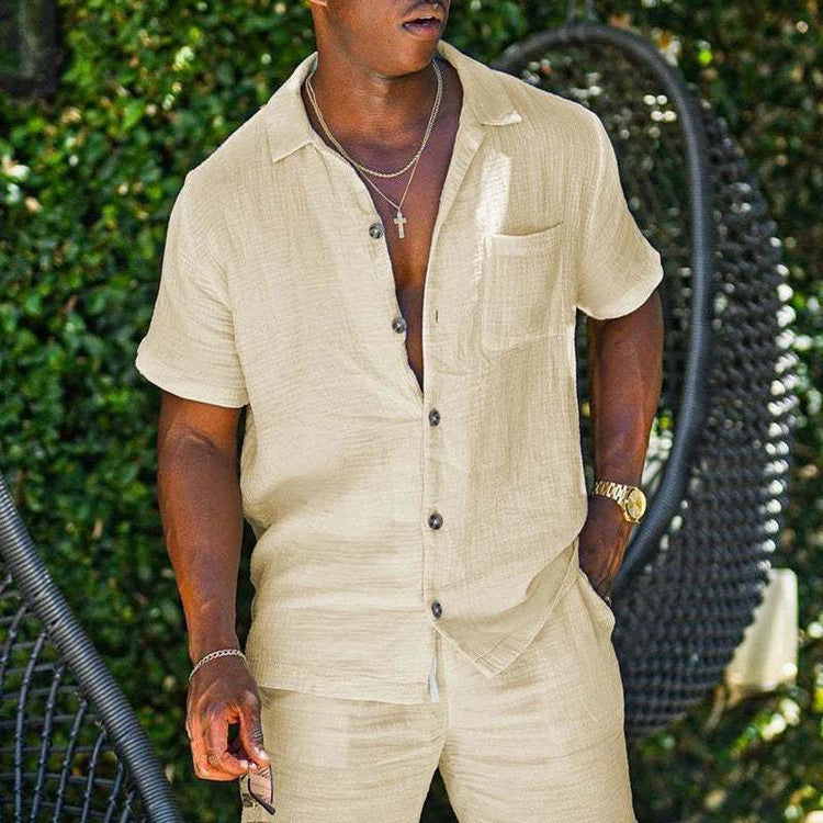 Comfortable cool men beach shorts set Raspberry Eurybia