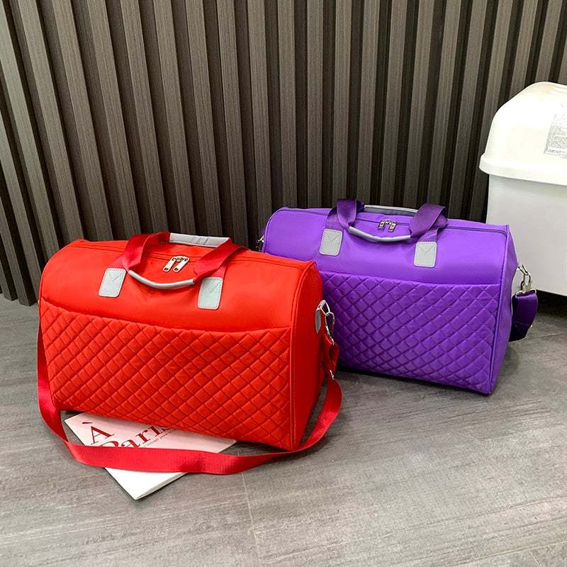 Sac de voyage pliable femme grande capacité en polyester résistant à l&