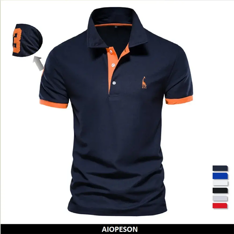 Dropshipping Polo Giraffe Shirt Men Quality Embroidery Summer Short AliExpress