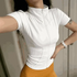 Casual Slim Sports Coat For Women Short Sleeve Solid Zipper Tops AliExpress