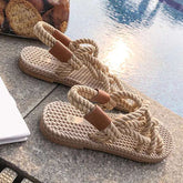 Braided Rope Sandals Raspberry Eurybia