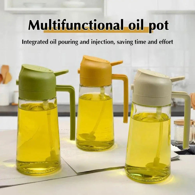 Dual Function Oil Spray and Pour Bottle Yellow Pandora